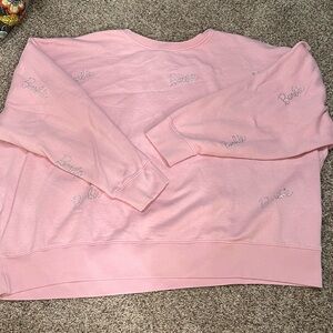Barbie Soft Pink Fleece Crewneck Sweatshirt